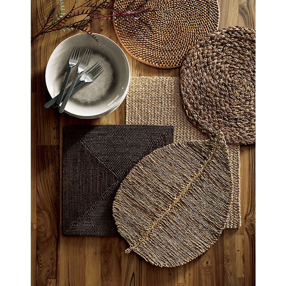 Woven Fiber Leaf Placemat