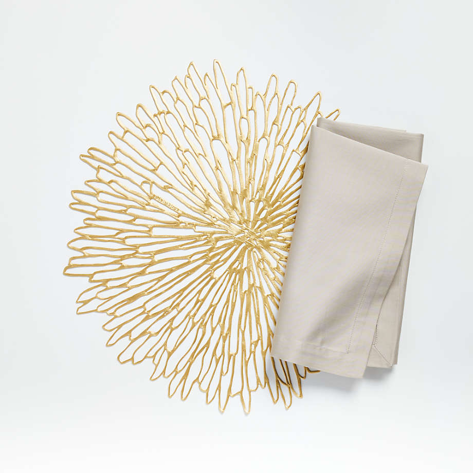 Rectangular Bloom Gilded Easy-Clean Vinyl Placemat