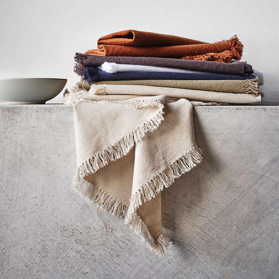 Craft Almond Brown Cotton Fringe Napkin