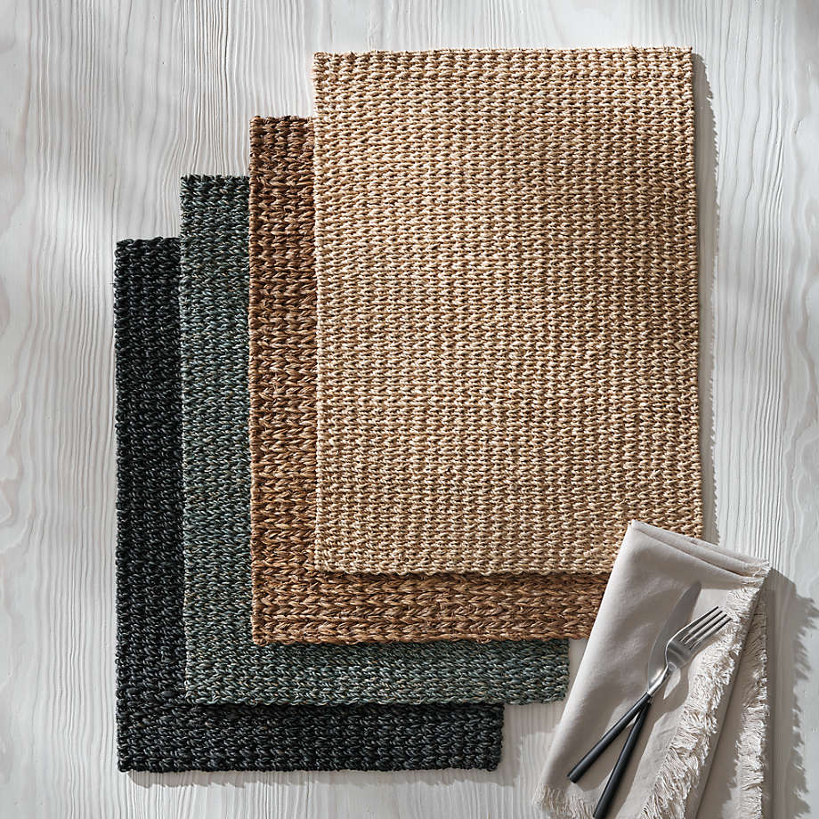 Rectangular Black Woven Placemat