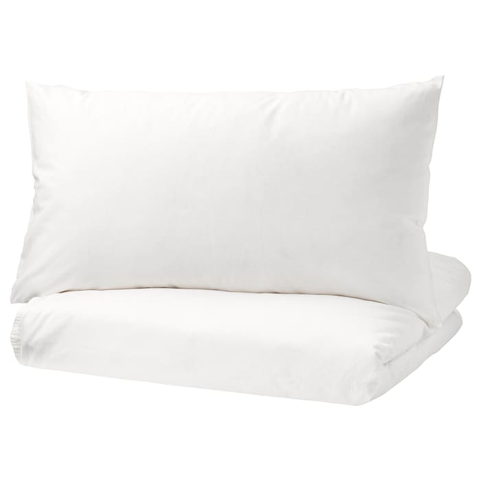 Duvet cover and pillowcase(s), white
