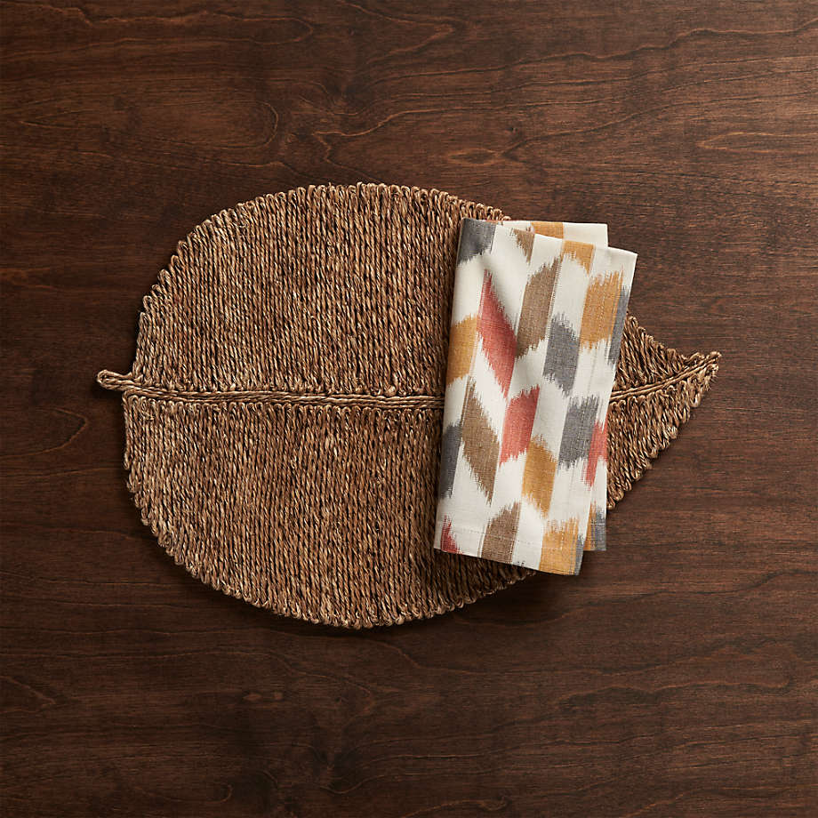 Woven Fiber Leaf Placemat