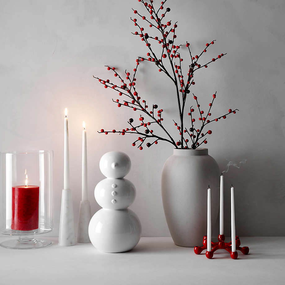 Holiday Red Taper Candle Holder Centerpiece