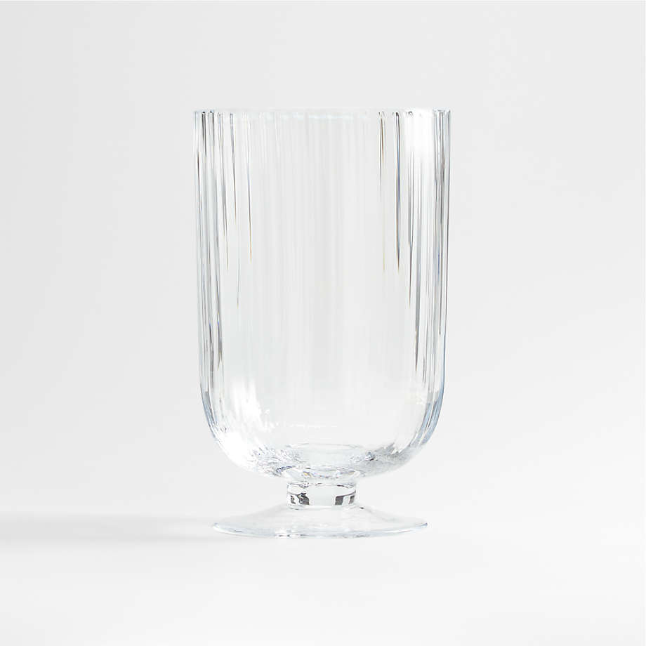 Fluted Glass Hurricane Candle Holder