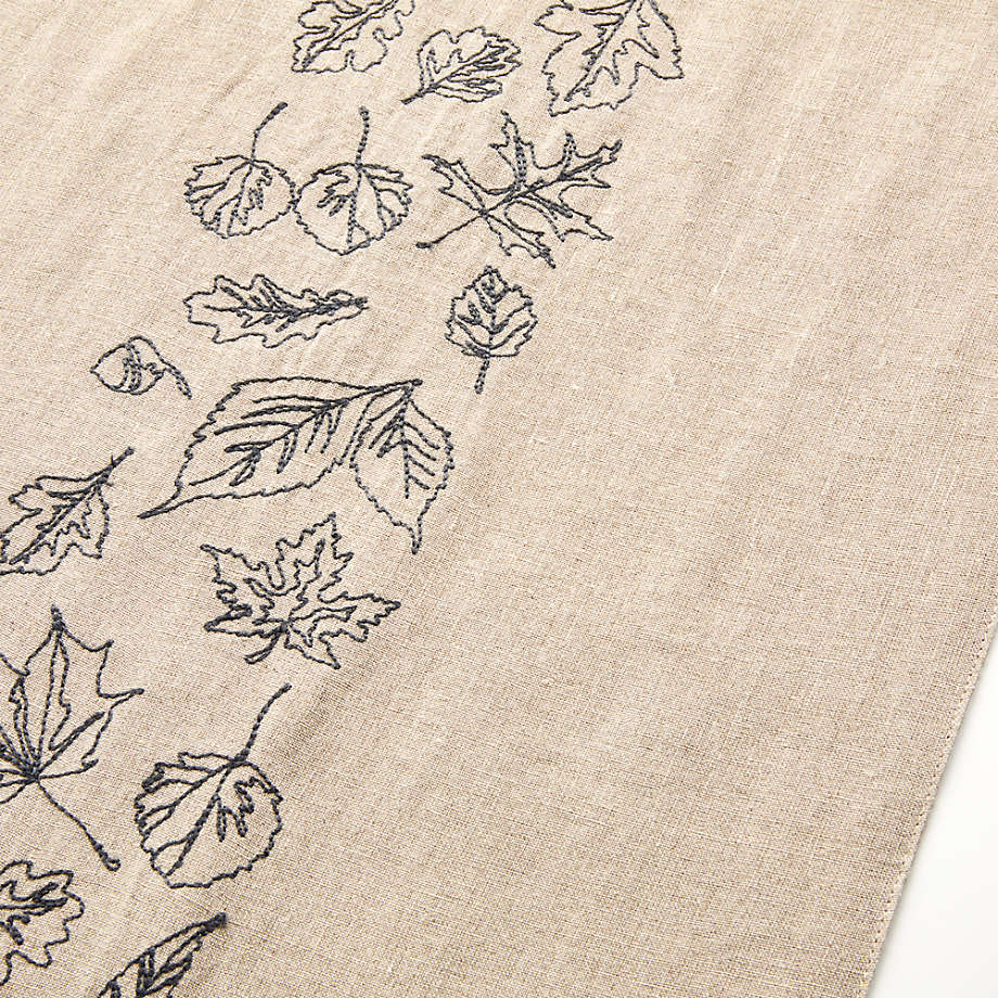 Fall Leaf Embroidered Table Runner 90"