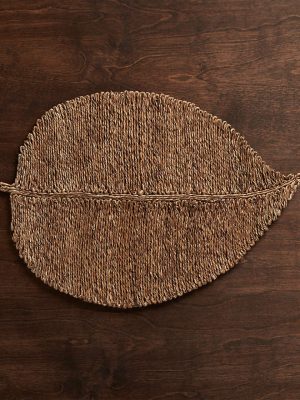 Woven Fiber Leaf Placemat
