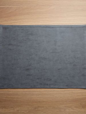 Rectangular Reversible Grey and Tan Faux Leather Placemat