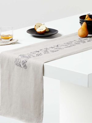 Fall Leaf Embroidered Table Runner 90"