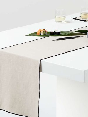 Warm Natural Organic Cotton Table Runner 90"