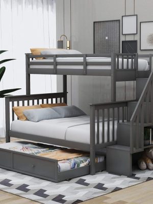 weekend-sale-twin-over-full-bunk-bed-with-drawer4-storage-and-guard-rail