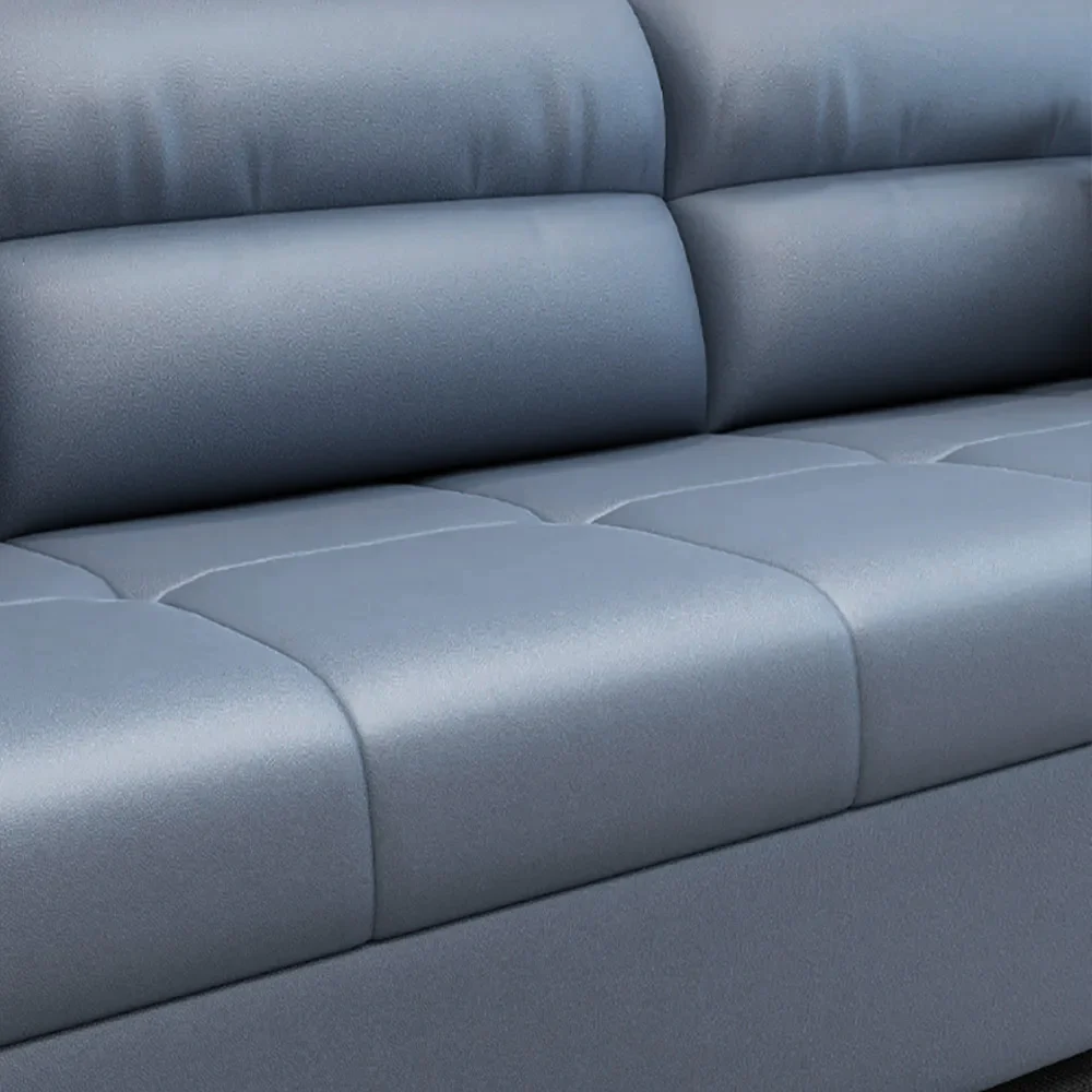 74″ Blue Full Sleeper Convertible Sofa with Storage & Pockets Sofa Bed
