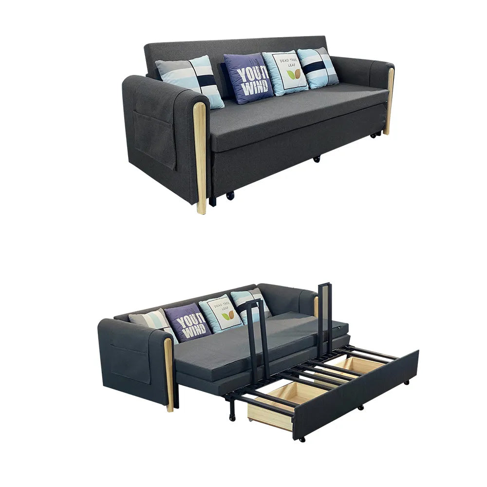 82″ Full Sleeper Sofa Upholstered Convertible Sofa Bed with Storage