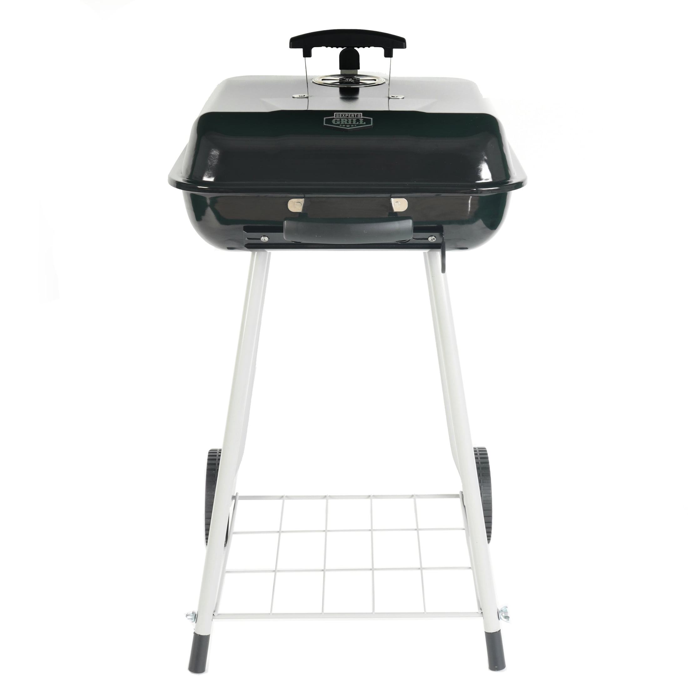 Expert Grill 17.5" Square Charcoal Grill with Wheels, Black