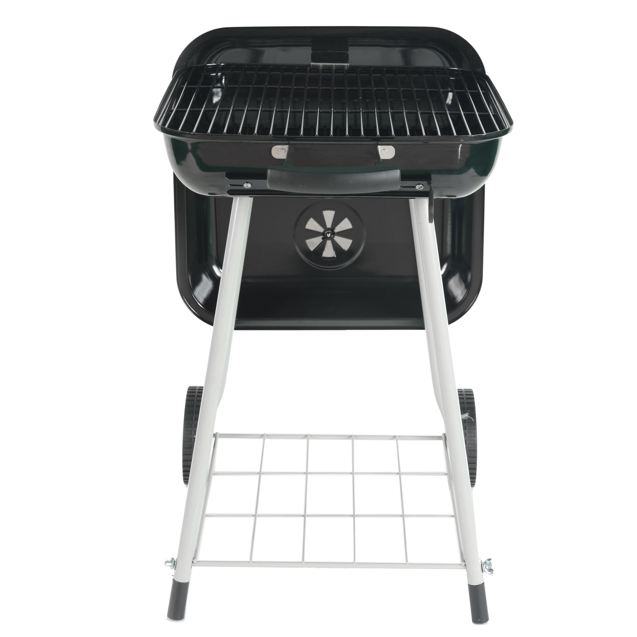 Expert Grill 17.5" Square Charcoal Grill with Wheels, Black