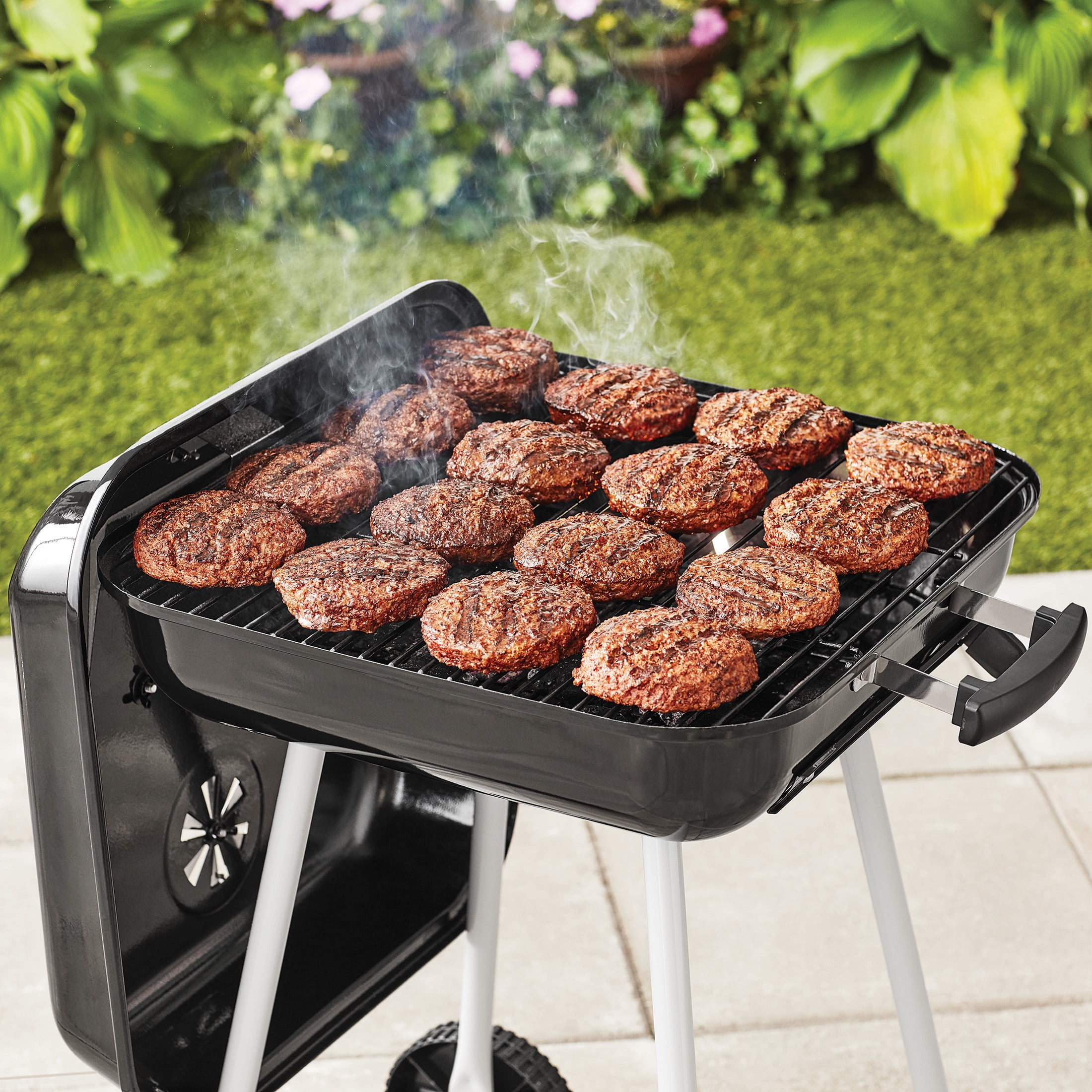 Expert Grill 17.5" Square Charcoal Grill with Wheels, Black