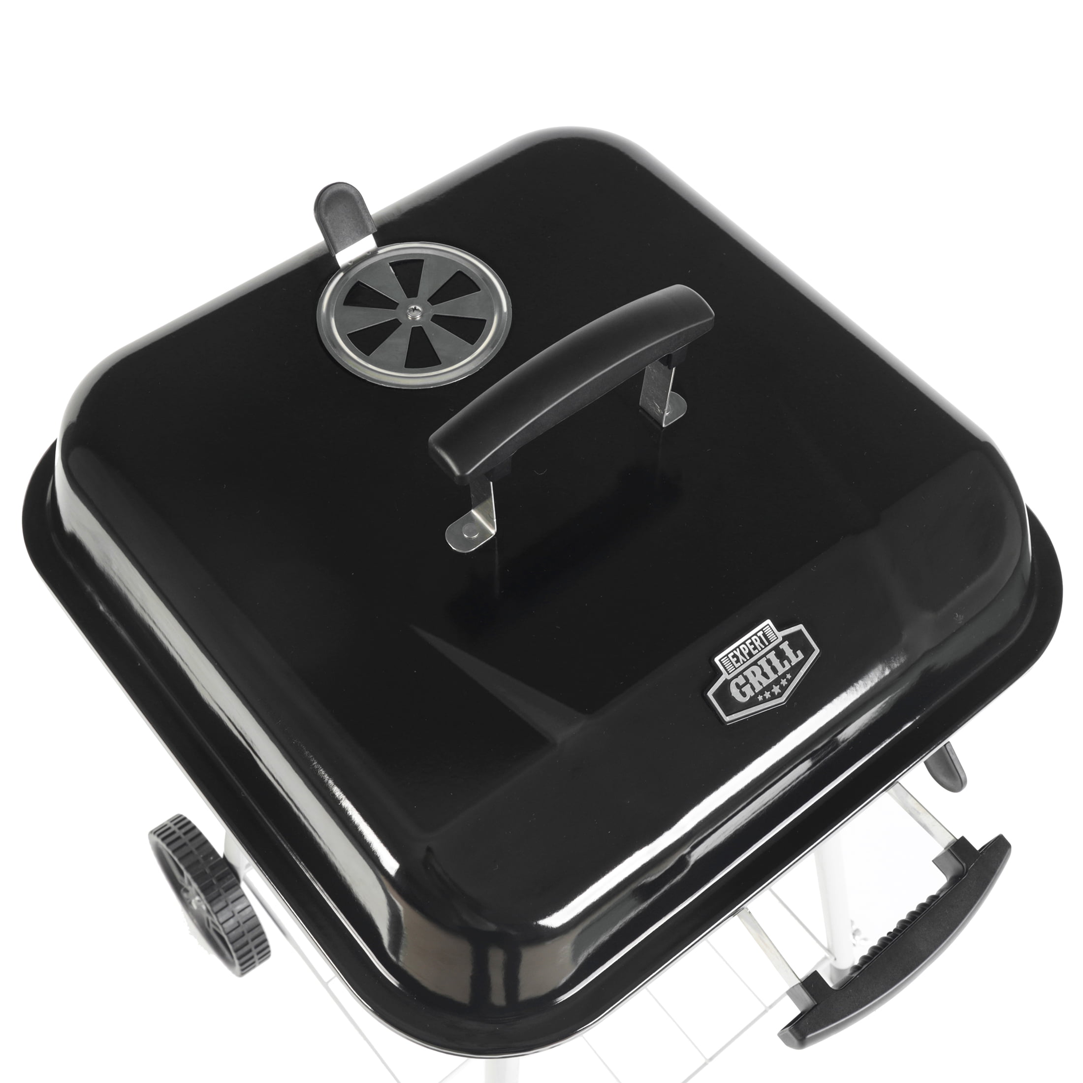 Expert Grill 17.5" Square Charcoal Grill with Wheels, Black