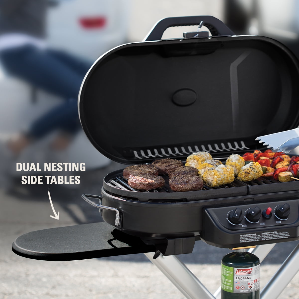 Coleman RoadTrip 285 Standup Propane Gas Grill, Red