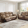 Mesa Brown Reclining Console Loveseat
