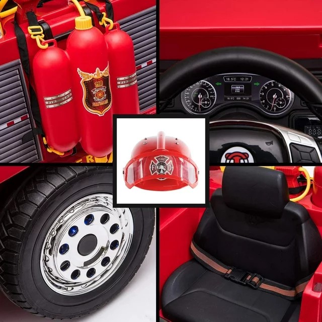 OKVAC 12 V Fire Truck Powered Ride-On with Remote Control