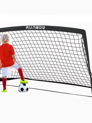 RUNBOW 6x4ft Portable Kids Soccer Goal for Backyard Goals Foldable Soccer Net with