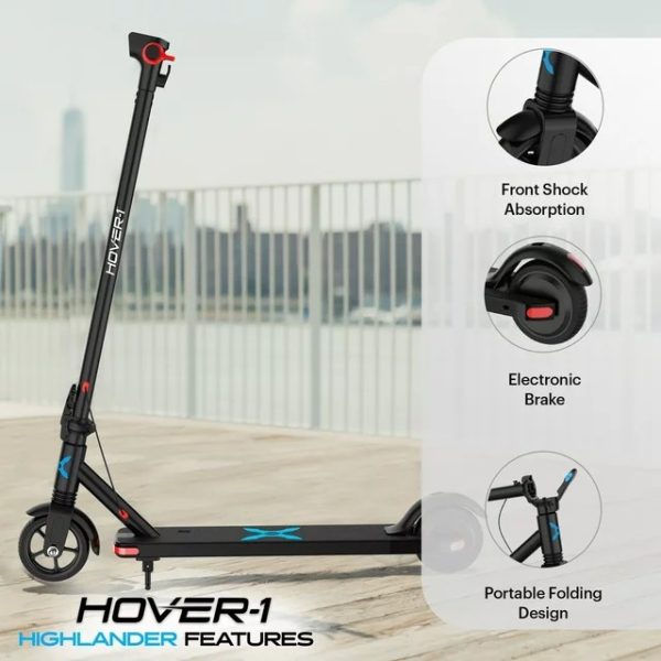 Hover-1 Highlander Foldable Electric Scooter with 250W Motor, 15 mph Max Speed, and 9 Miles Max Range