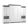 6195B8mEjbL Bestar Orion Queen Murphy Bed with Storage Cabinets