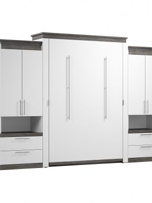 Bestar Orion Queen Murphy Bed with Storage Cabinets