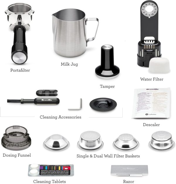 Express Espresso Machine, Brushed Stainless Steel, Coffee machine with cappuccinatore – 15 bar – stainless steel