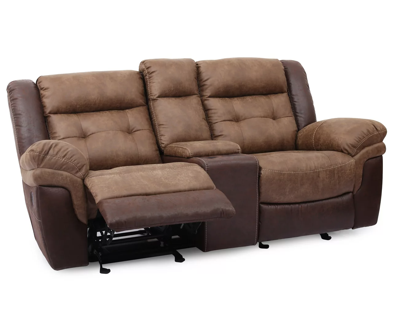 Mesa Brown Reclining Console Loveseat