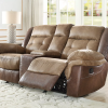 Mesa Brown Reclining Console Loveseat