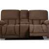 Stonehill Chocolate Brown Reclining Console Loveseat