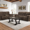 Stonehill Chocolate Brown Reclining Console Loveseat