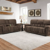 Stonehill Chocolate Brown Reclining Console Loveseat