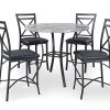 Faux Marble 5-Piece Pub Dining Set