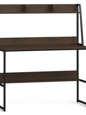 Brown Desk with Hutch