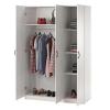 Ivory Oak 3-Door Storage Wardrobe
