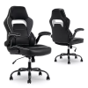 White & Black Faux Leather Gaming Chair