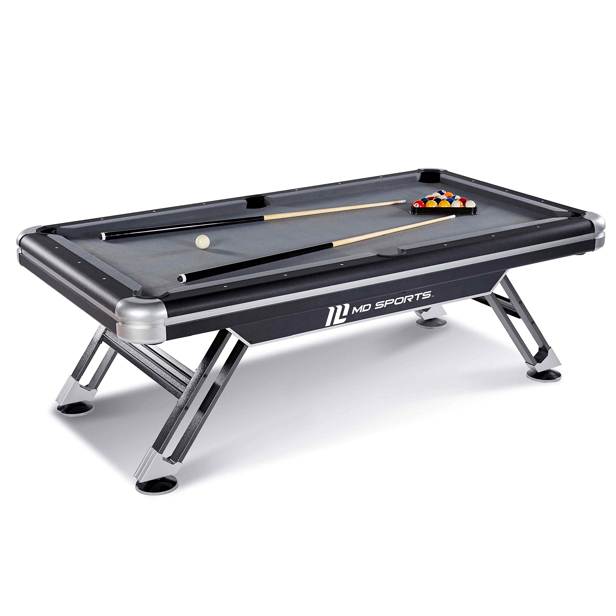 81KfuNf8czL.jpg MD Sports 7.5' Titan Drop Pocket Table with Pool Ball and Cue Stick Set