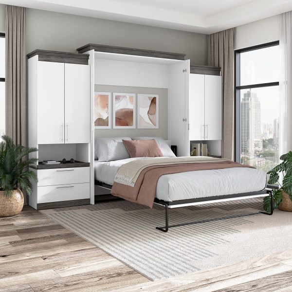 913G05M2u9L Bestar Orion Queen Murphy Bed with Storage Cabinets