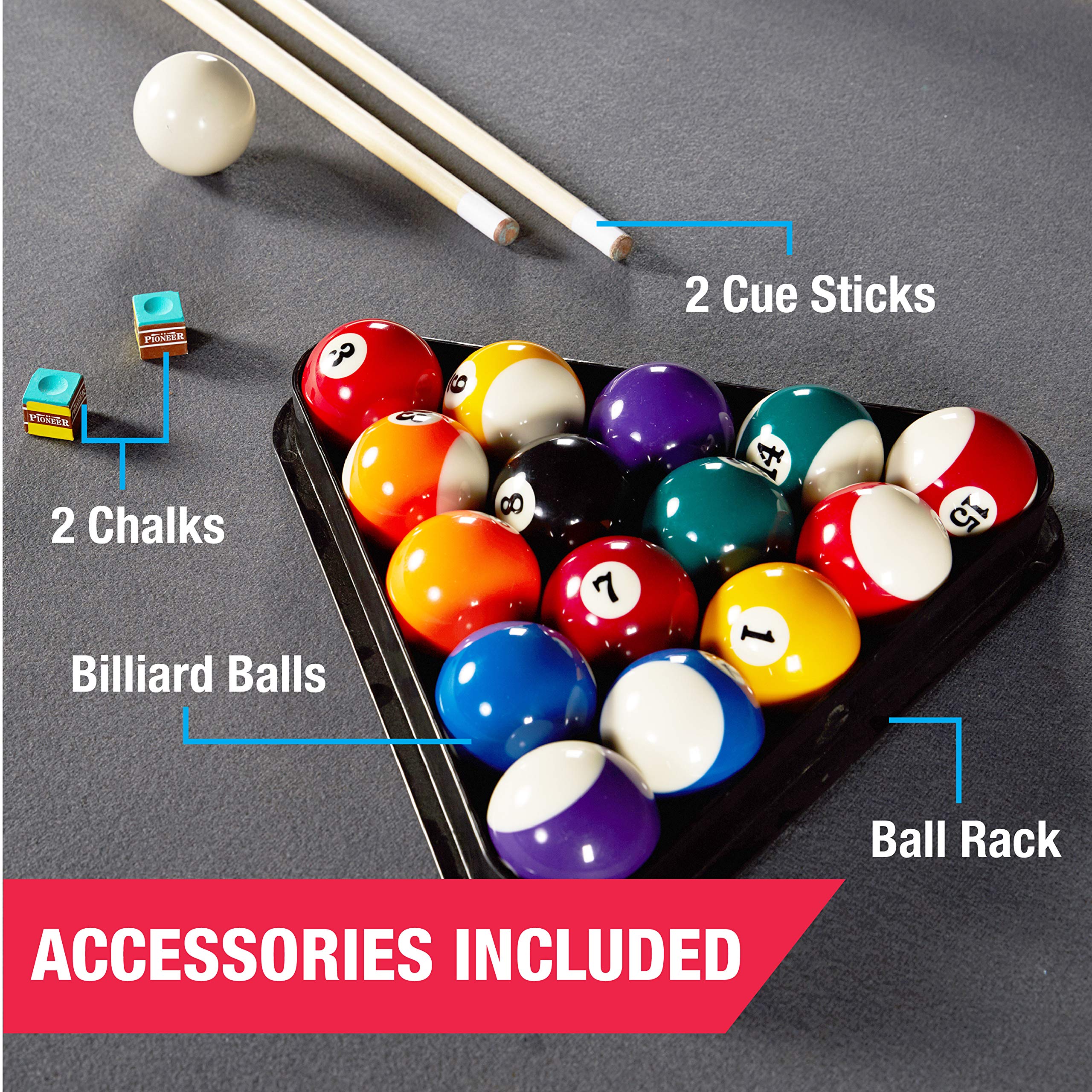916b7ArOf7L.jpg MD Sports 7.5' Titan Drop Pocket Table with Pool Ball and Cue Stick Set