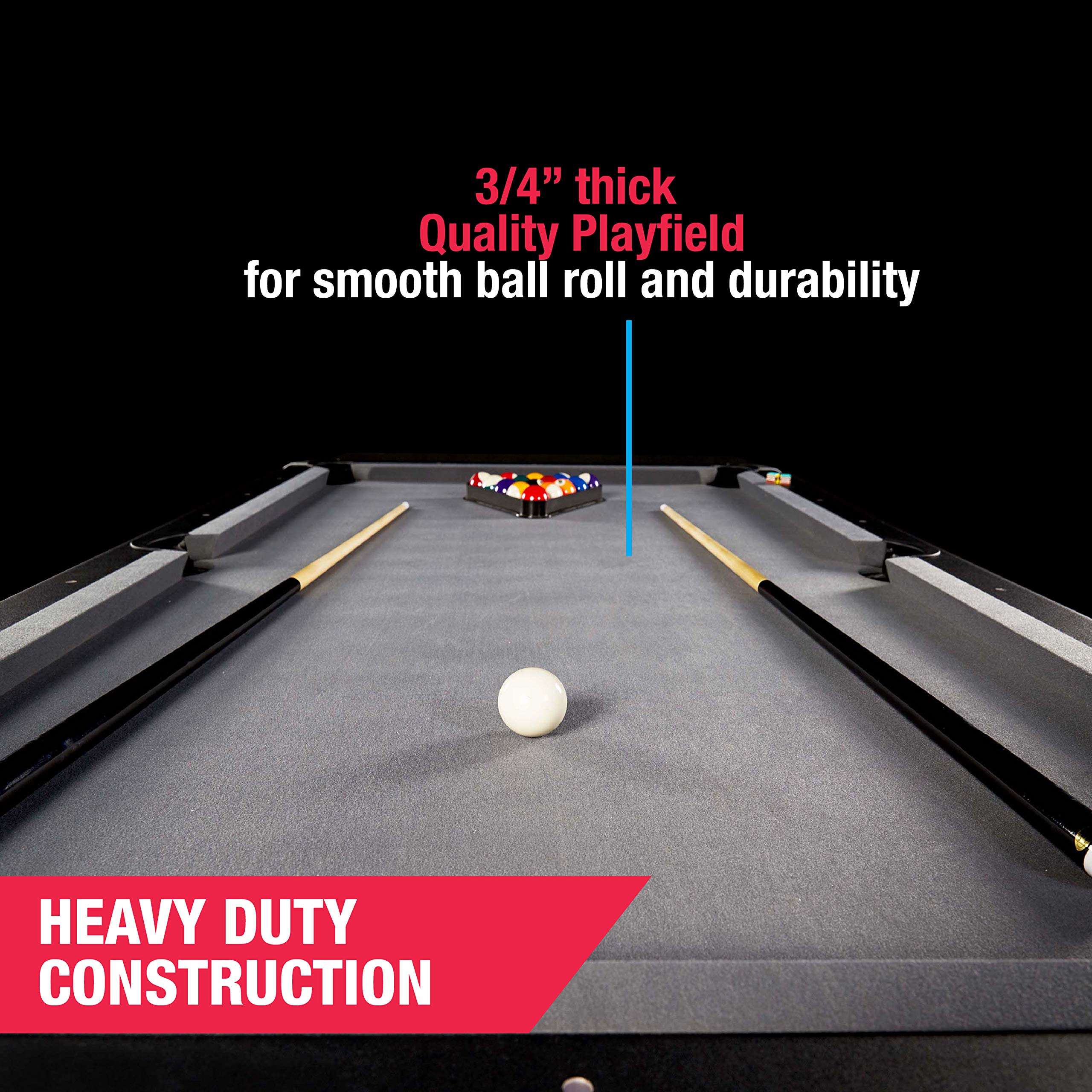 91Bl5mcvu-L.jpg MD Sports 7.5' Titan Drop Pocket Table with Pool Ball and Cue Stick Set