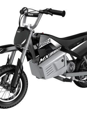 Razor Dirt Rocket MX350 - Black with Decals Included, 24V Electric-Powered Dirt Bike for Kids 13+