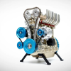 TECHING L4 Engine Model Kit that Works - Build Your Own Engine - Full Metal 4 Cylinder Car Engine Kit Car Engine Model