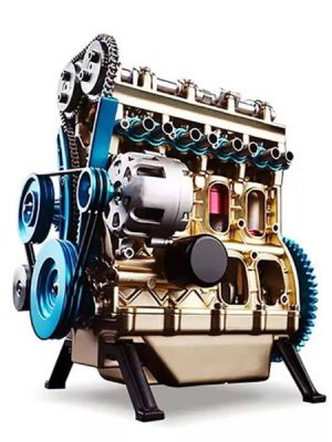 TECHING L4 Engine Model Kit that Works - Build Your Own Engine - Full Metal 4 Cylinder Car Engine Kit Car Engine Model