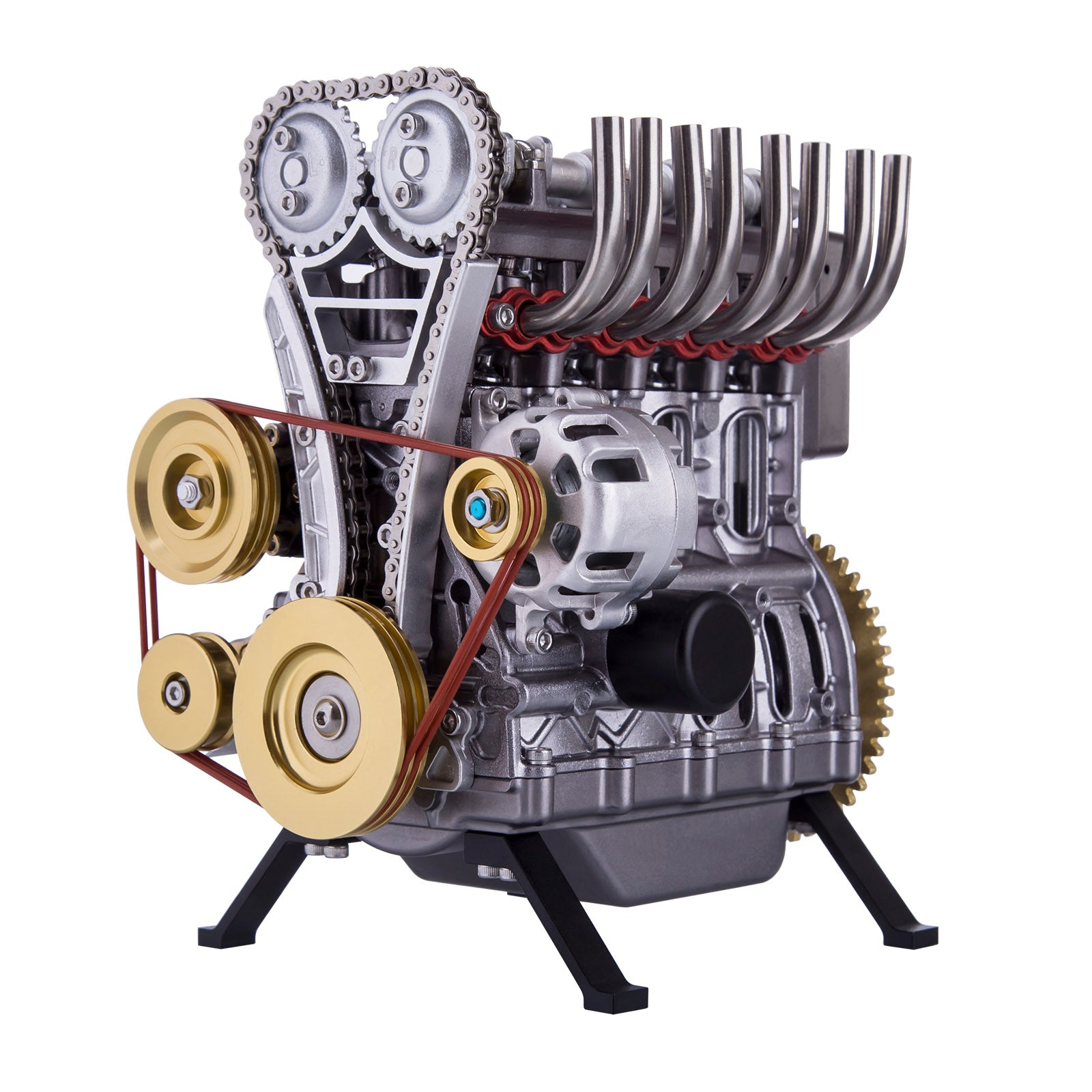 Teching Engine Assembly Kit Full Metal 4 Cylinder Car Engine Building Kit Gift STEM Education Collection