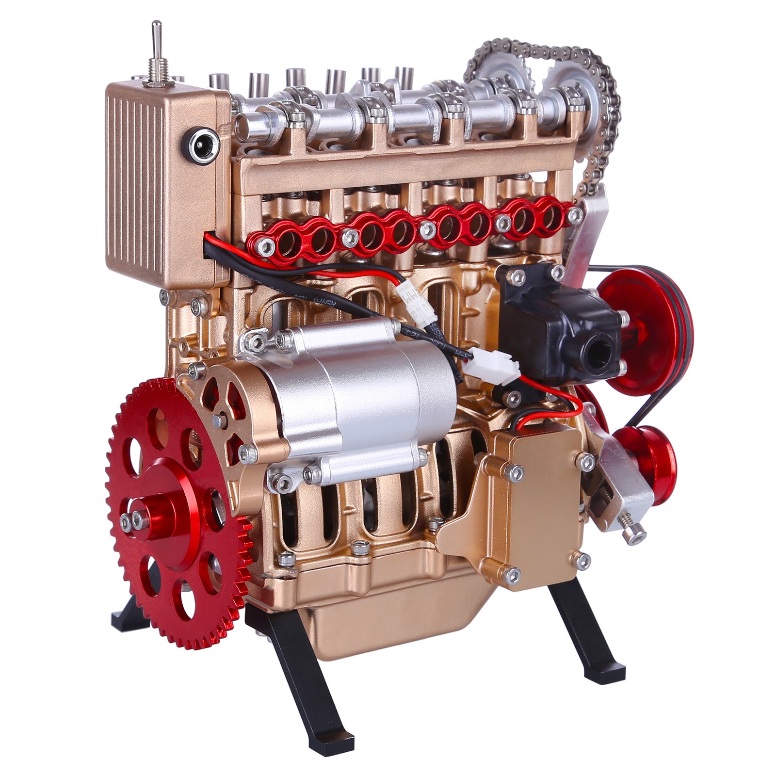 Teching Engine Assembly Kit Full Metal 4 Cylinder Car Engine Building Kit Gift STEM Education Collection