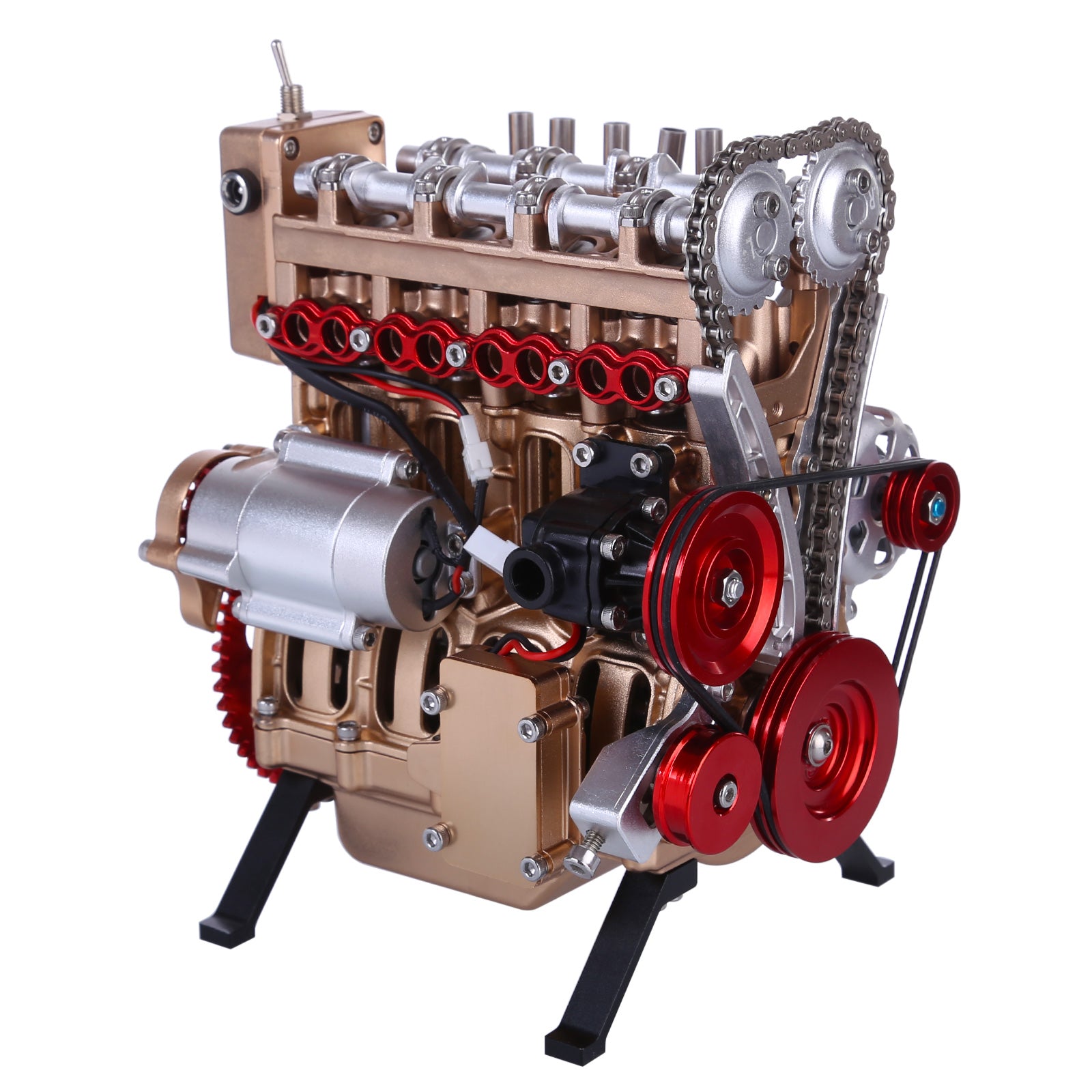 Teching Engine Assembly Kit Full Metal 4 Cylinder Car Engine Building Kit Gift STEM Education Collection