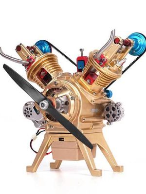 V2 Car Engine Assembly Kit Full Metal VTwin 2 Cylinder Engine Build Kit Gift for Collection