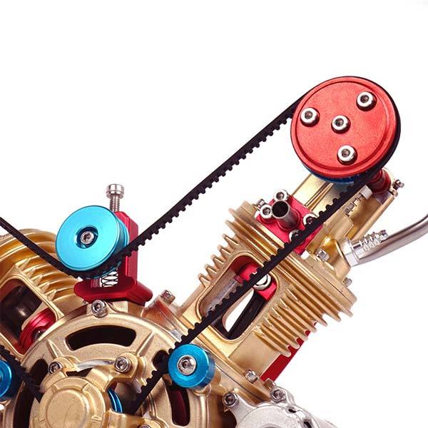 V2 Car Engine Assembly Kit Full Metal VTwin 2 Cylinder Engine Build Kit Gift for Collection