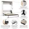 White and Walnut Grey-04 Bestar Orion Queen Murphy Bed, Sleeping Arrangement for Multipurpose Room